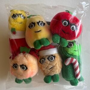 Del Monte 1991 Holiday Yumkin Collection Set of 6 Vintage Christmas Ornaments